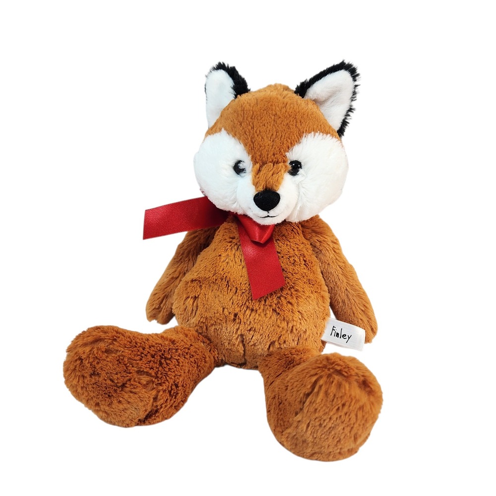 Finley Plush Fox‎ Stuffed Animal Toy Red Ribbon Sitting Cute Woodland Creature